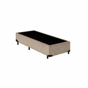 Base Cama Box Solteiro Suede Bege 88X188X40