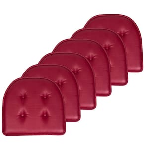 Almofada de cadeira Sweet Home Collection Memory Foam, pacote com 6 unidades, vermelha