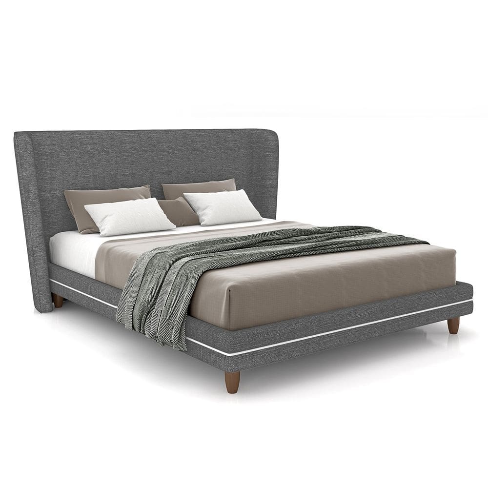 Cama Queen 160cm Com Cabeceira Many P02 Linho Cinza - Mpozenato
