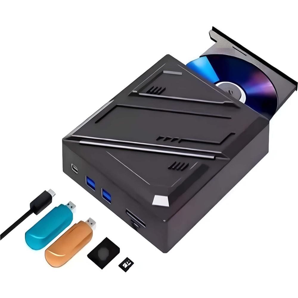 Gravador DVD Externo - Knup - USB 2.0/USB-C/SD/Micro SC - DVD0020K