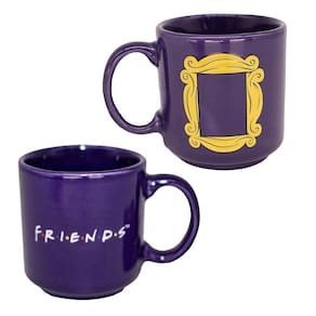 Mini Caneca Friends Moldura Porta Empilhável Cerâmica Roxa 100ML Oficial Warner Bros