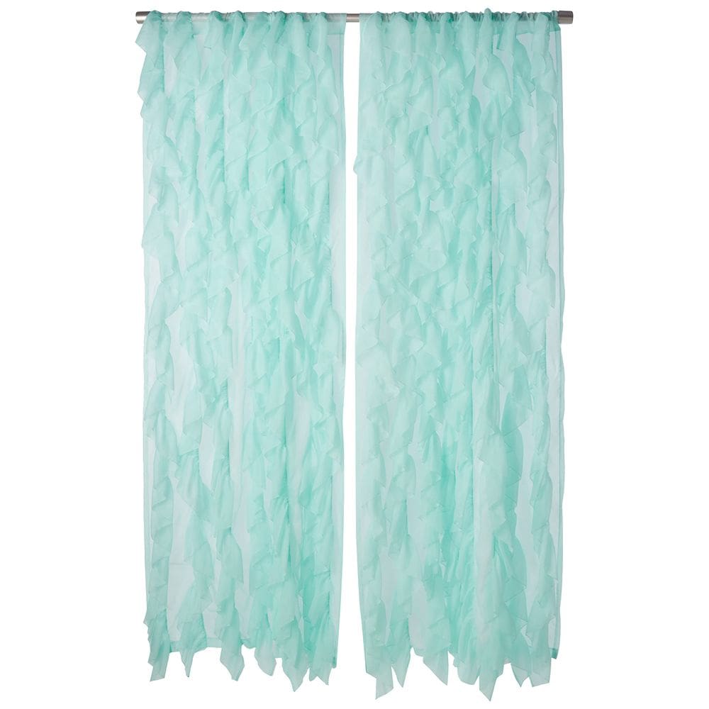 Cortinas Sweet Home Collection Sheer Voile Ruffled Waterfall