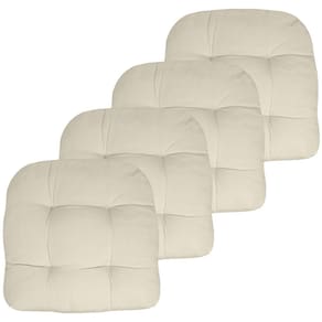 Almofadas de cadeira de pátio Sweet Home Collection Cream 19 x 19 cm, pacote com 4