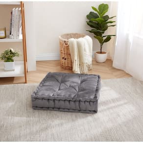 Almofada de chão Sweet Home Collection, grande, quadrada, cinza, pacote com 2 unidades