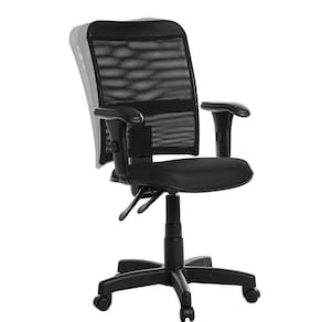 Cadeira De Escritório Ergonômica Tela Com Braço Rv Preto