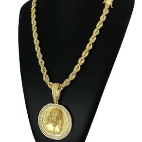 Cordão Baiano 8Mm + Pingente Jesus Zeus - Banhado A Ouro 18K