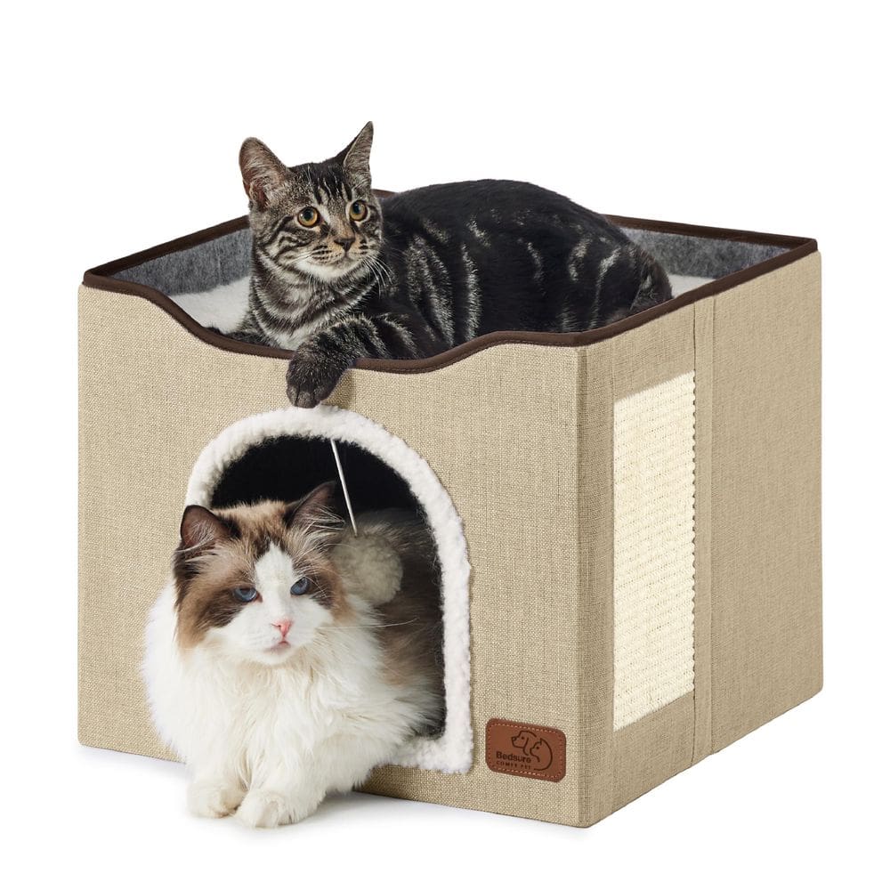 Cat Bed Bedsure Cat Cave para gatos domésticos com almofada para arranhar