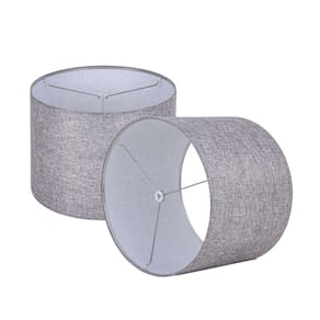 Abajur Wellmet Grey Drum 14x14x11 cm Conjunto de 2 tecidos