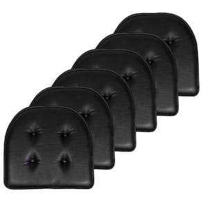 Almofada de cadeira Sweet Home Collection Memory Foam, pacote com 6 unidades, preta