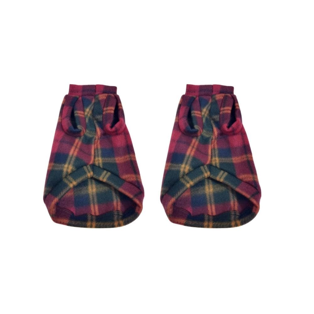 Kit 2 Roupa capa soft pra cachorro cor xadrez escuro tam. G