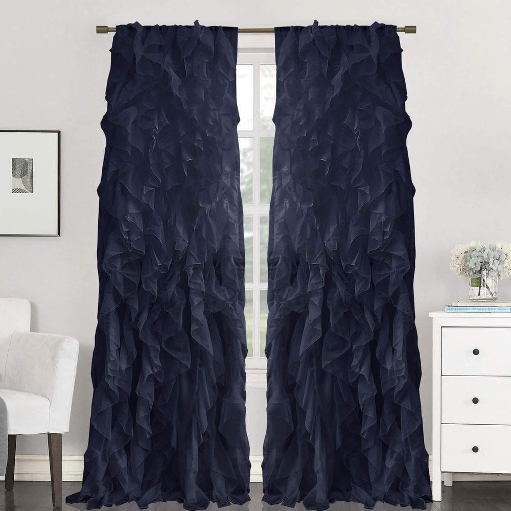 Cortinas Sweet Home Collection Sheer Voile Ruffled Waterfall