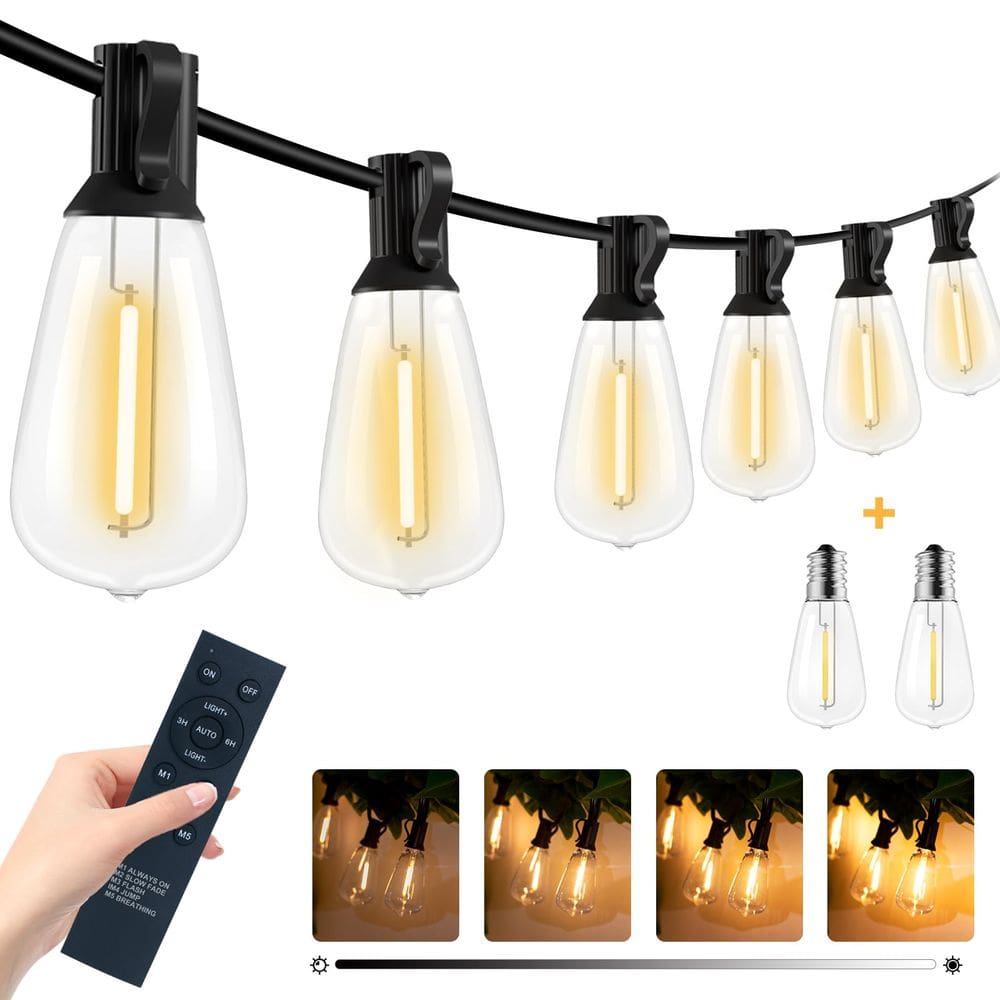 Luzes de corda externas litogo 36m à prova d`água com lâmpadas Edison