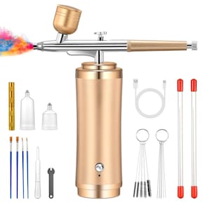 Kit de aerógrafo Gocheer com compressor 48PSI sem fio 0,2/0,3/0,5 mm