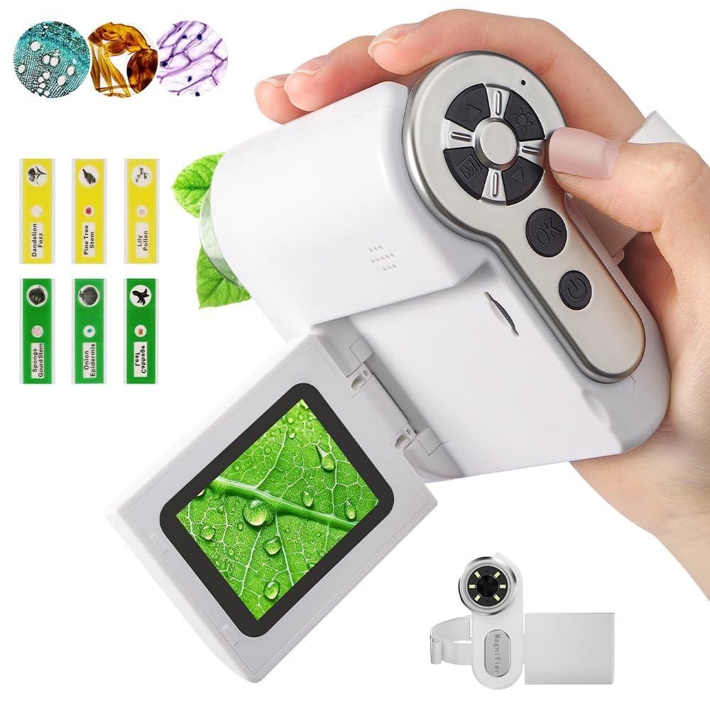 Microscópio Dcorn 1000X com tela LCD portátil 3 em 1 para crianças 3-12