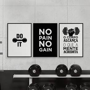 Kit 3 Quadros Academia Do It 33X24Cm