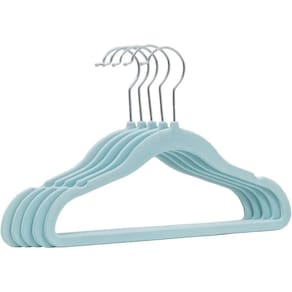 Kit 5 Cabides Infantis Veludo - Azul - Buba