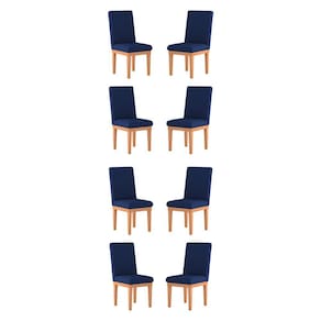 Kit 8 Cadeiras Estofadas Reforçadas Para Sala De Jantar