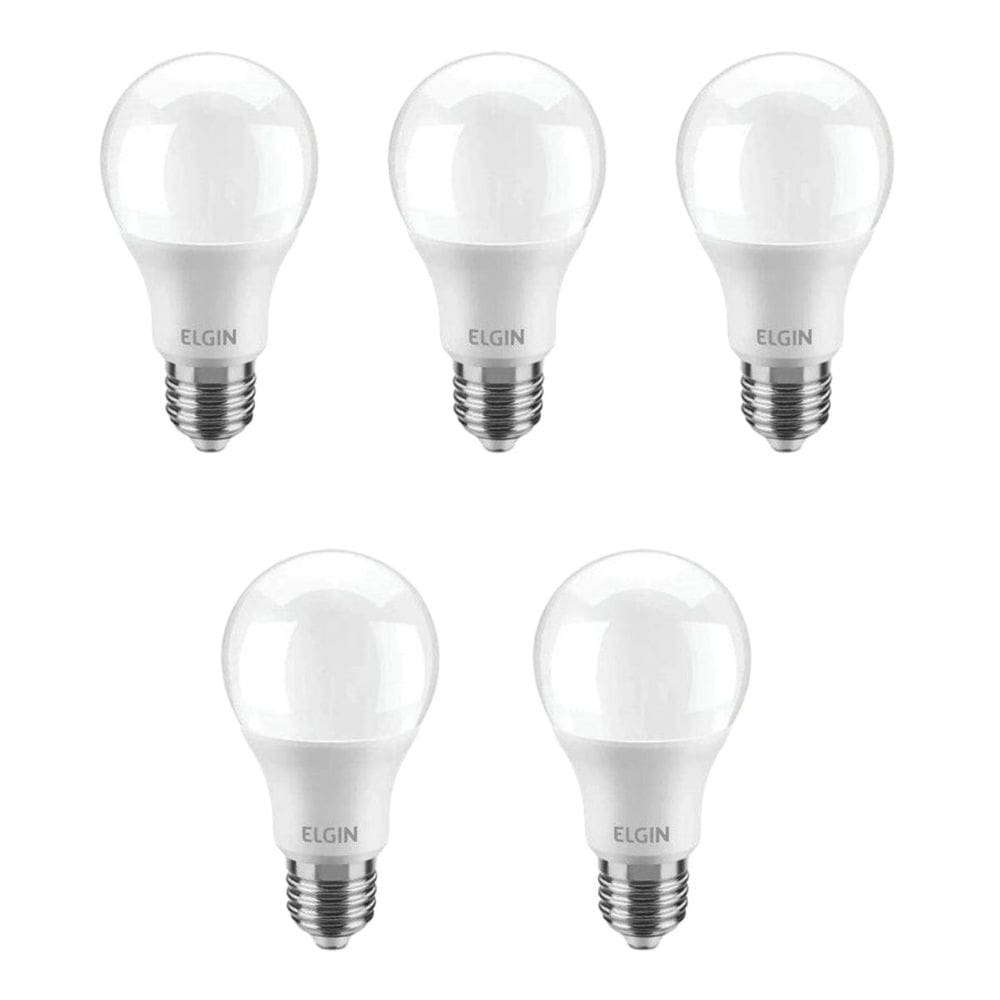 Kit 5 Lâmpadas Bulbo Led 9W Elgin A60 E27