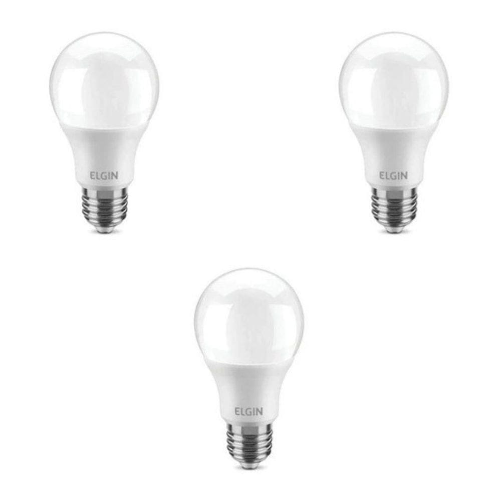 Kit 3 Lâmpadas Bulbo Led 9W Elgin A60 E27