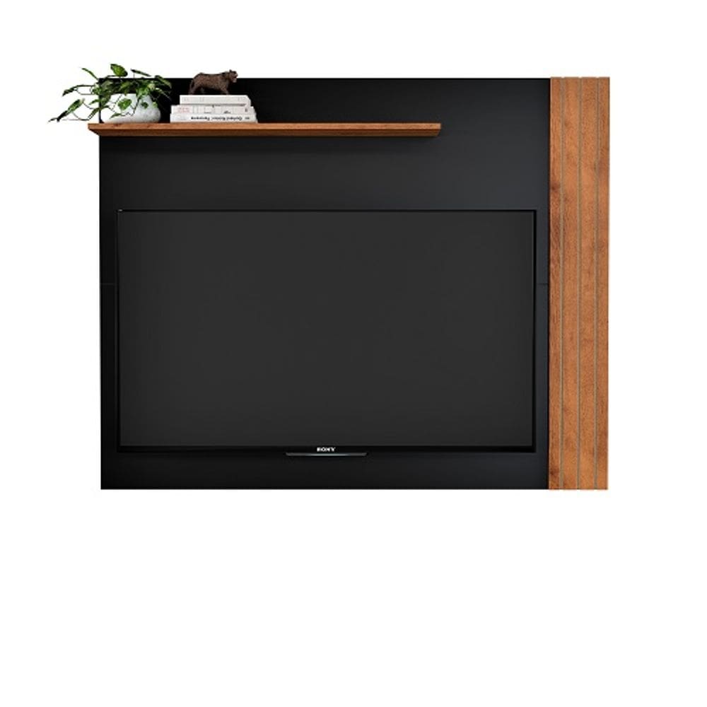 Painel Organic 1.3 Preto/Freijó - EJ Móveis