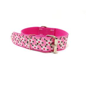 Coleira cachorro nylon rosa nº. 6 40 cm a 54 cm