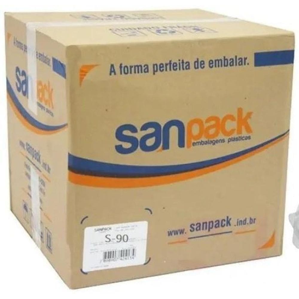Embalagem Retangular C/Tampa 500Ml Sanpack S-90  1Cx C/200