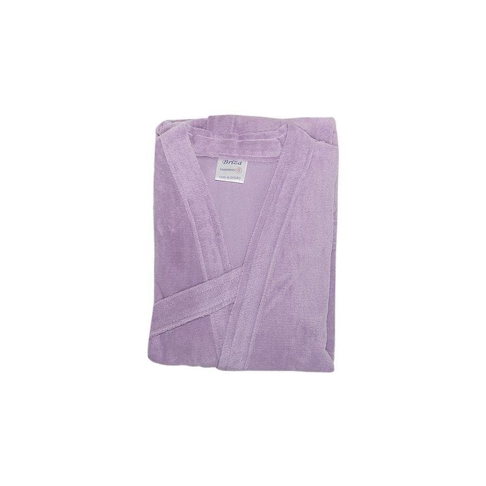 Roupão Veludo Plus Size Briza Lilas 3008 Tamanho Ggg