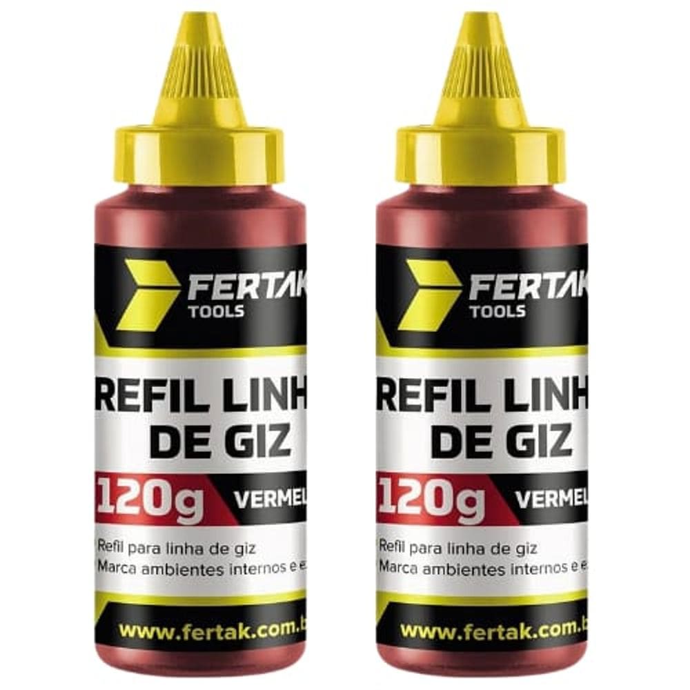 Refil para Linha de Giz 120g Fertak Vermelho 2und