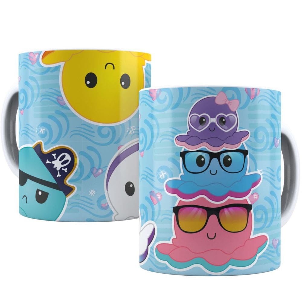 Caneca Engraçadas de Porcelana Personalizada Polvo do Humor