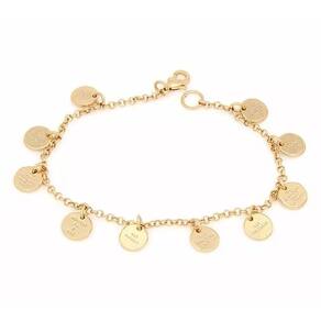 Pulseira Religiosa Dez Mandamentos Folheado Ouro 18k
