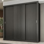 Guarda Roupa Casal 3 Portas Doha Carraro Preto Touch