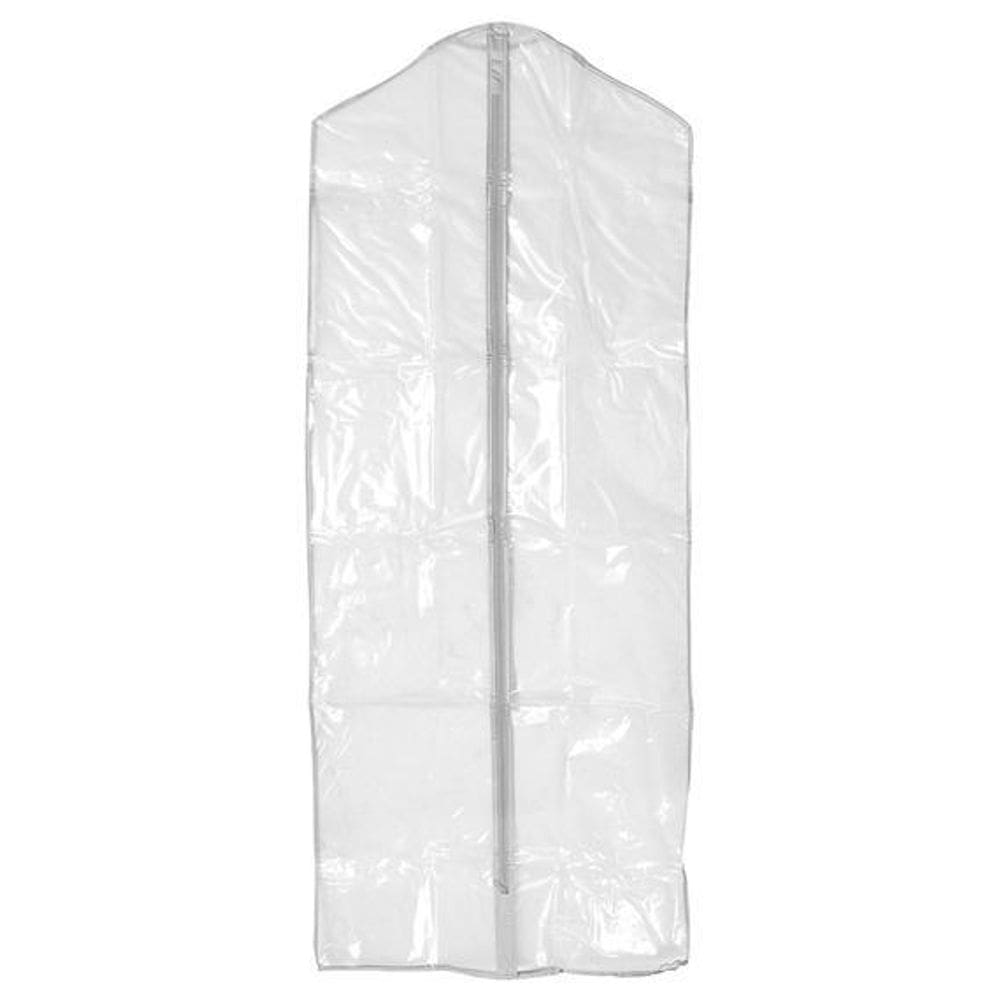 Kit 5 Capas Vestido Com Zíper 1,80 Para Ternos E Roupas Frente Pvc Cristal Transparente E Tnt