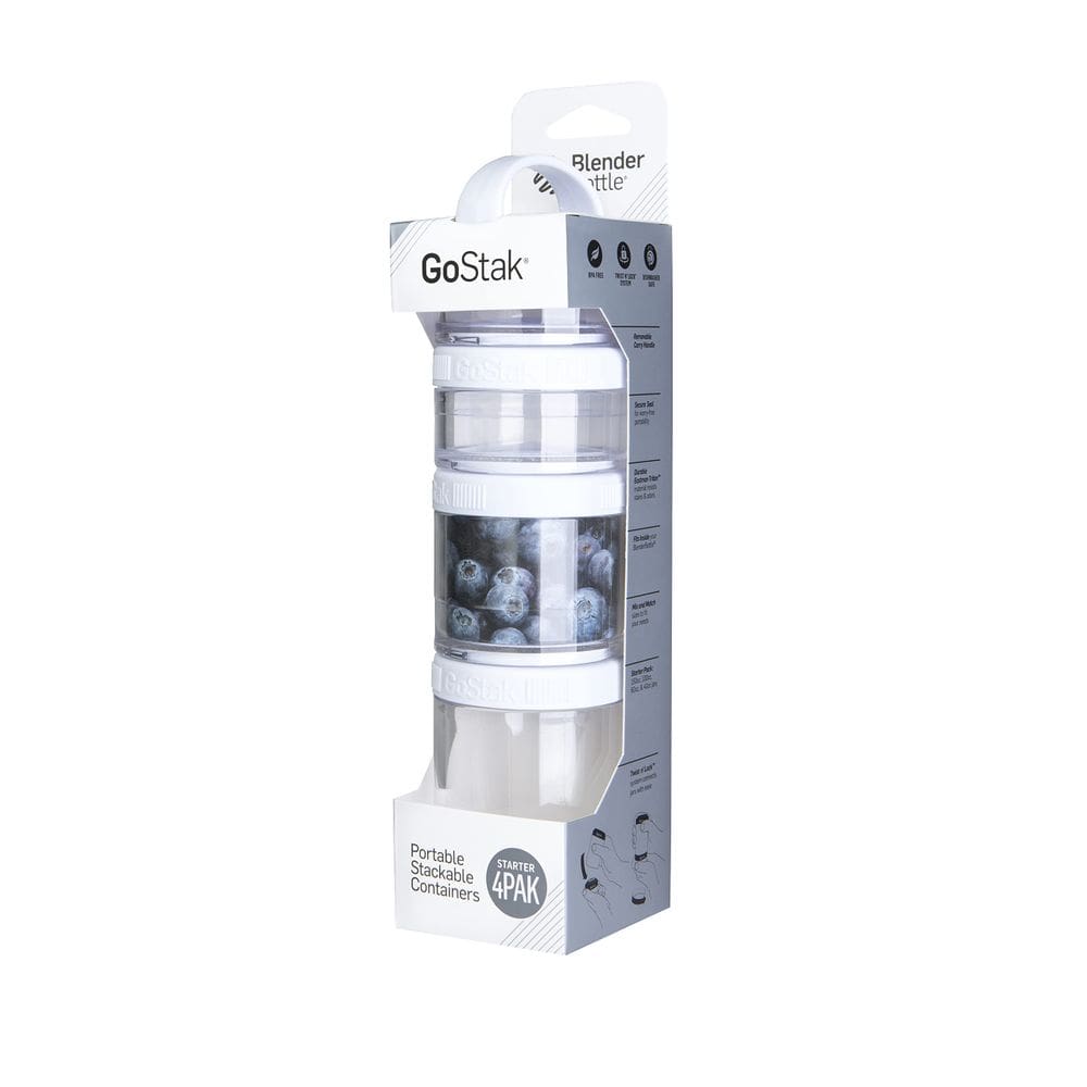 Recipientes de armazenamento de alimentos BlenderBottle GoStak 4-Piece White