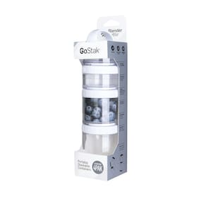 Recipientes de armazenamento de alimentos BlenderBottle GoStak 4-Piece White