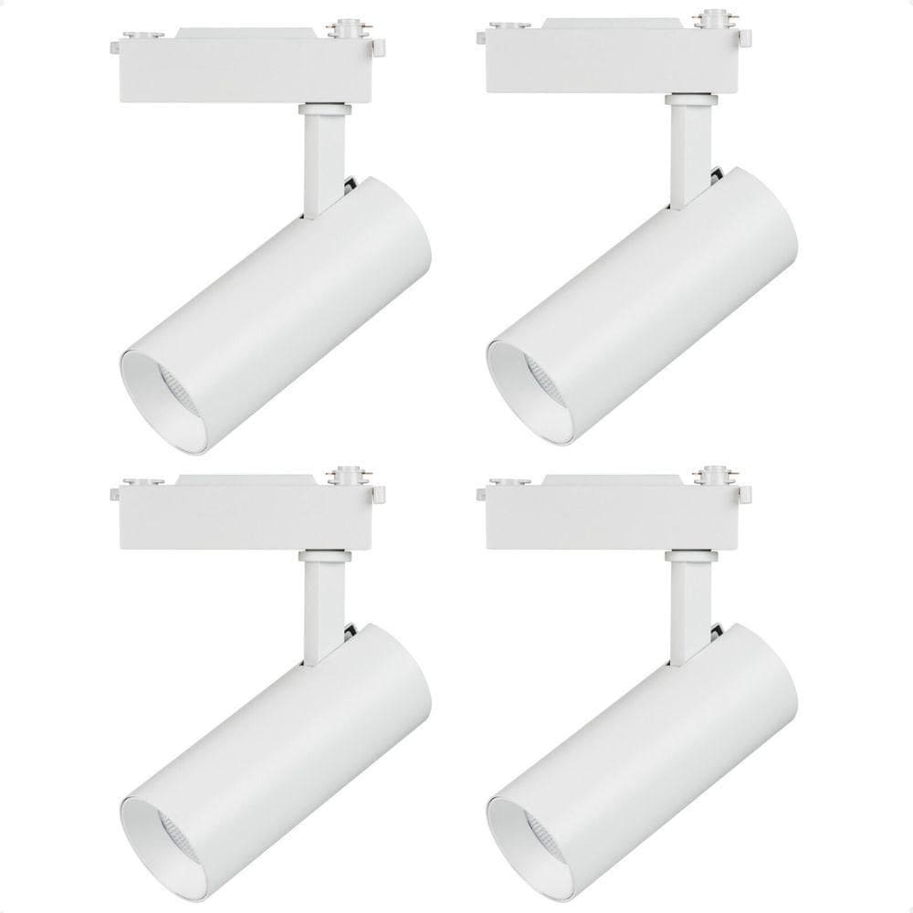 Kit 4 Spot Led Mr16 Para Trilho Eletrificado Branco 110/220v 6500k Frio
