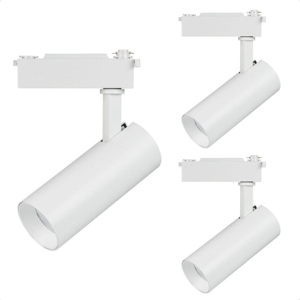 Kit 3 Spot Longo Led Mr16 Para Trilho Eletrificado Branco 6500k Frio