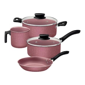 Jogo De Panelas 4 Peças Linz Cores Antiaderente Tramontina Rosa