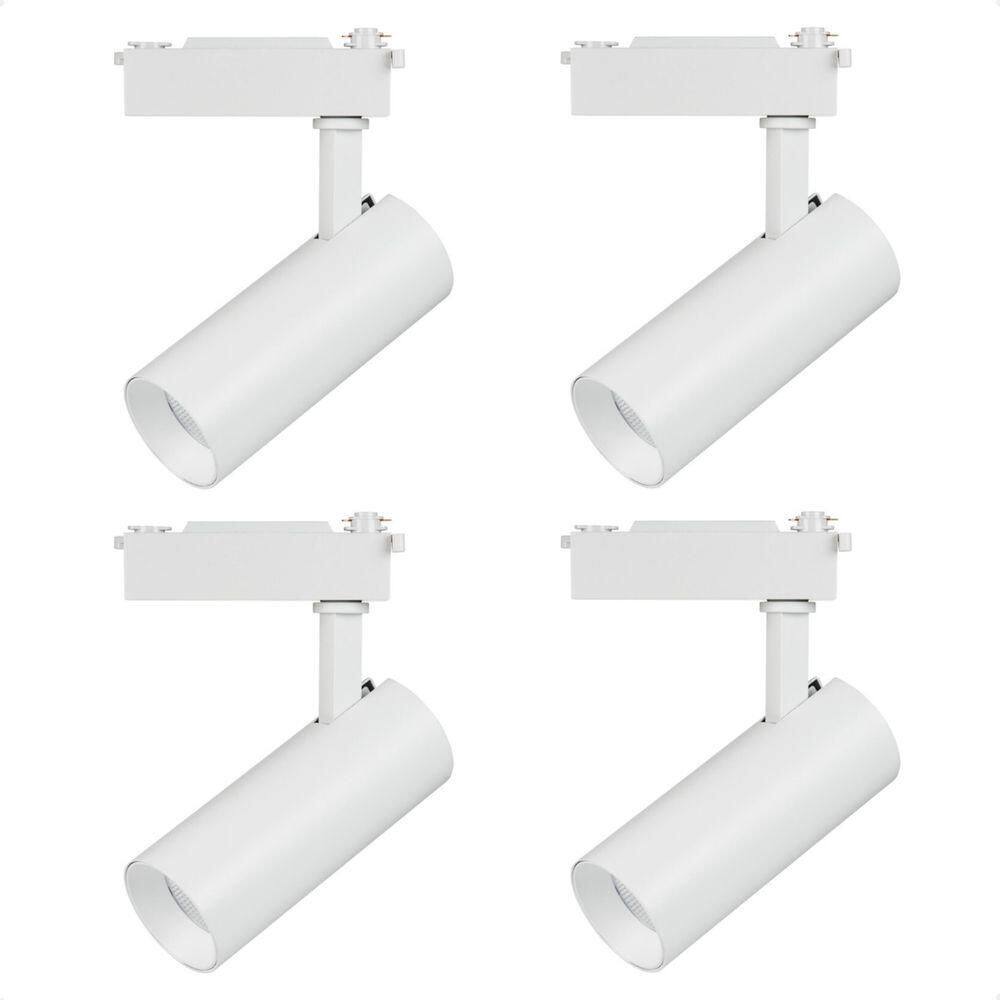 Kit 4 Spot Longo Led Mr16 Para Trilho Eletrificado Branco 3000k Quente