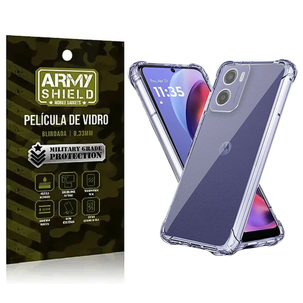 Capa Moto G35 + Película de Vidro 3D - Armyshield