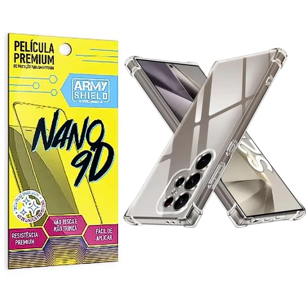 Capinha Galaxy S25 Ultra + Pelicula 9D Cerâmica Indestrutível - Armyshield
