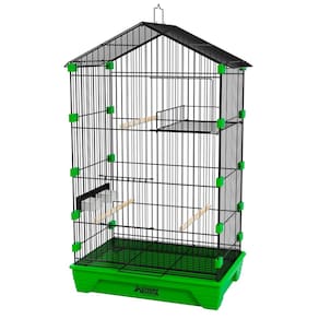 Gaiola Periquito Malha Fina Pássaros - Preto Verde