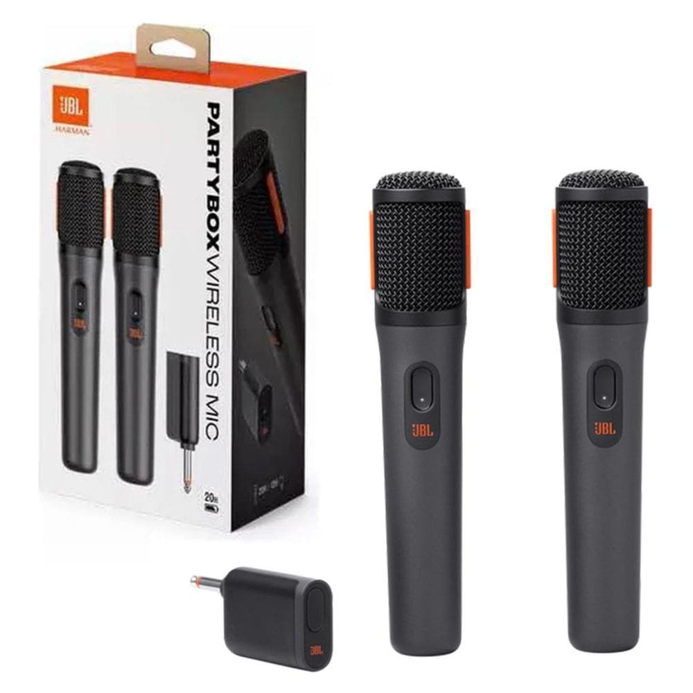 Microfone Sem Fio Jbl Partybox Wireless 2 Unidades Preto