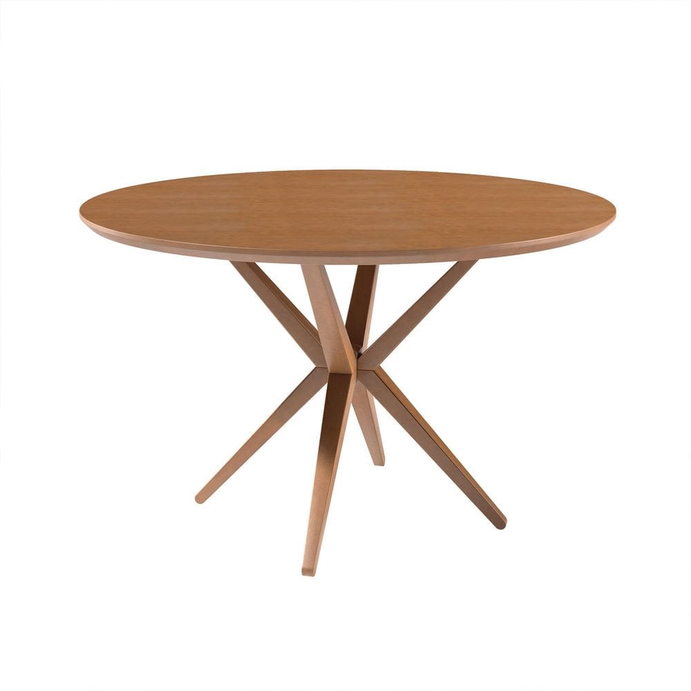 Mesa De Jantar Melina Redonda Madeira Canela