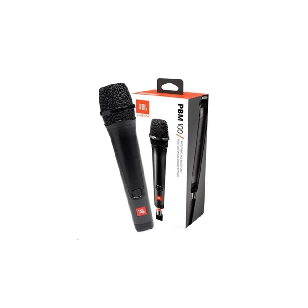 Microfone Jbl Pbm100 Vocal Dinâmico Cardióide Com Cabo Preto
