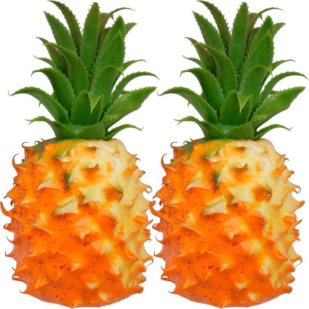 Kit 2 Abacaxi Tropical Isopor Fruta Artificial Enfeite 23cm
