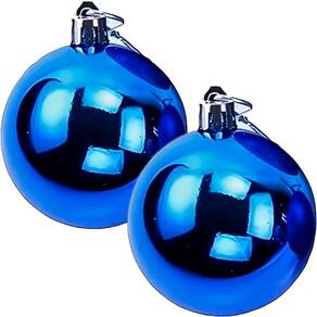 Kit 20 Bolas Azul Lisa árvore Natal Decoração Natalino 60mm