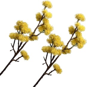 Kit 4 Plantas Artificial Mamonas Amarelo Escuro Enfeite 70cm