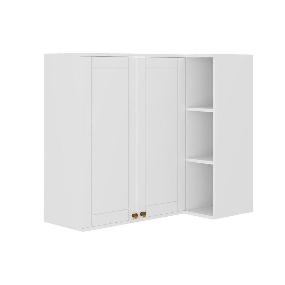 Armário Aéreo Cozinha Modulado Bella 2604 Canto Reto Com 2 Portas 94cm Branco