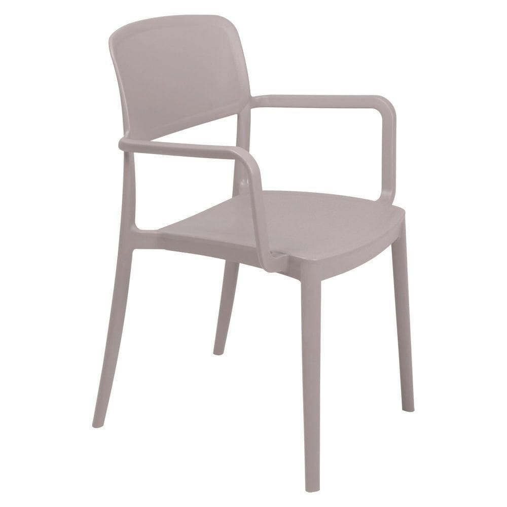 Cadeira Tramontina Marta Em Polipropileno Camurça Com Braços Tramontina