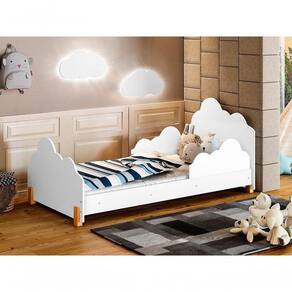Cama Infantil Princesa Branco Com 2 Luminárias e Colchão - Divaloto